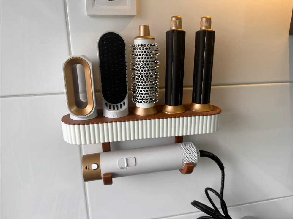 Suporte de Parede para Dyson Airwrap com Organizador de Acessórios — Impressão 3D
