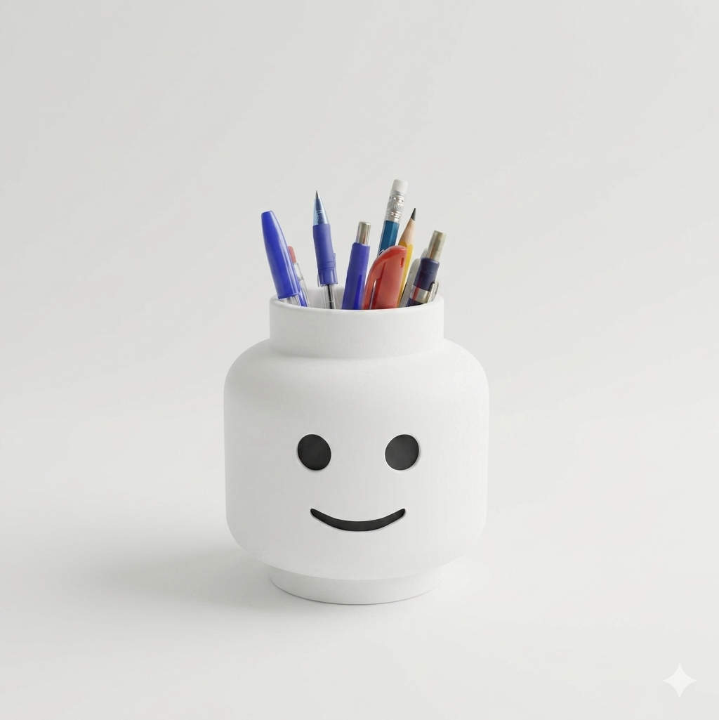 Porta Caneta Cabeça Lego - Organizador de Mesa Impressão 3D