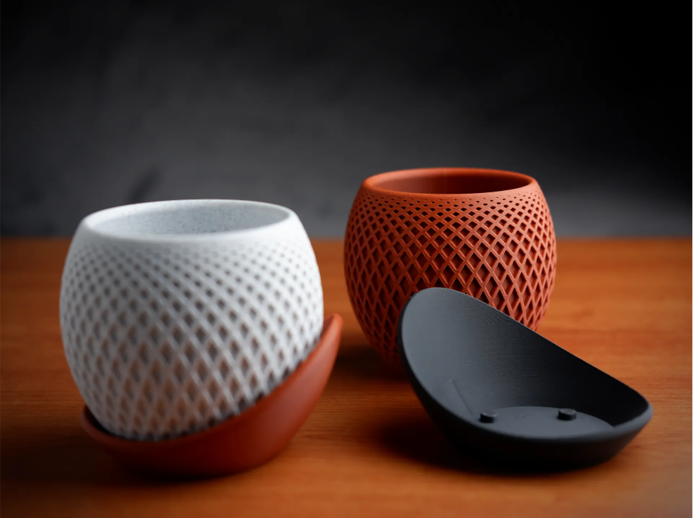 Polygon Planter Par — Vista com Pratinho Separado