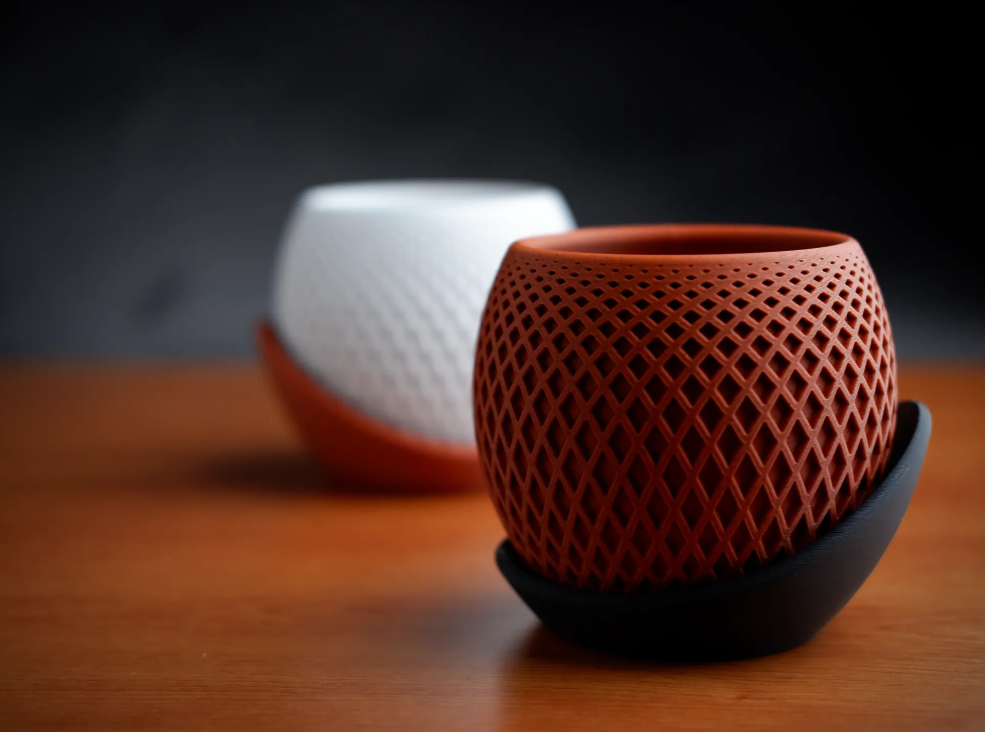Polygon Planter Par — Detalhe Terracota