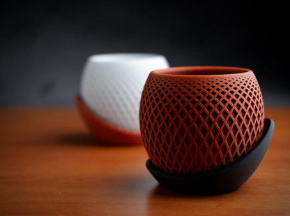 Polygon Planter Par — Detalhe Terracota