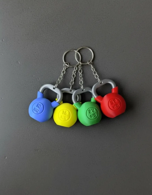 Kit 10 Chaveiros Academia - Kettlebell, Anilha e Halter Impressão 3D