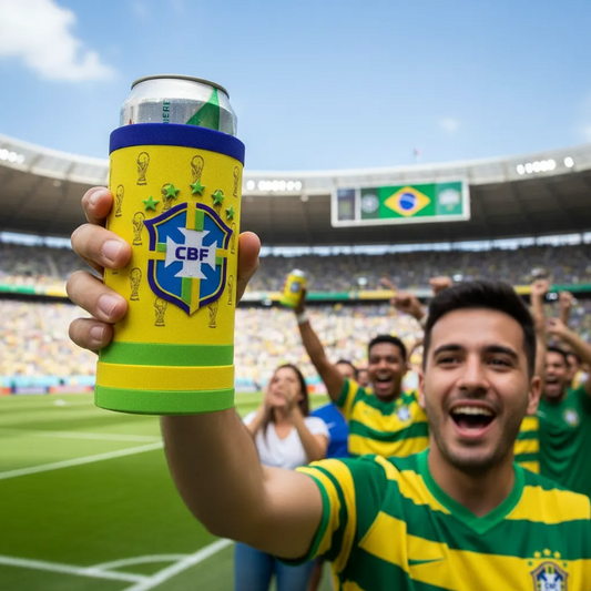 Porta Lata 473ml Brasil Copa do Mundo - Impressão 3D Torcida