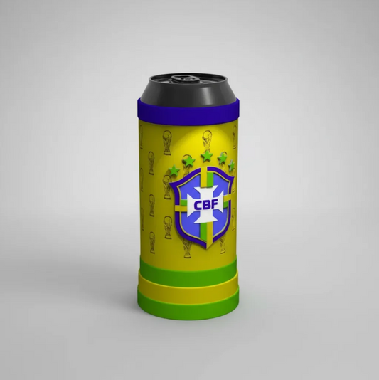 Porta Lata 473ml Brasil Copa do Mundo - Impressão 3D Torcida