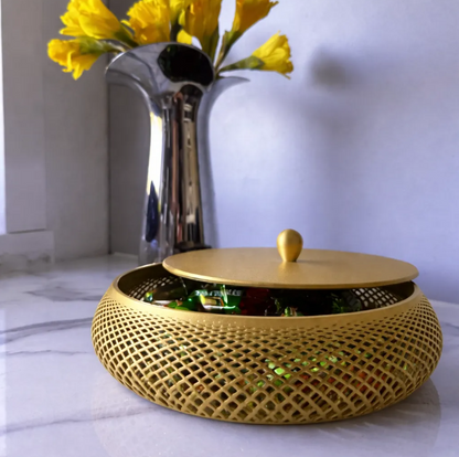 Tigela Travessa Com Tampa Pote Decoração Centro Mesa 20cm