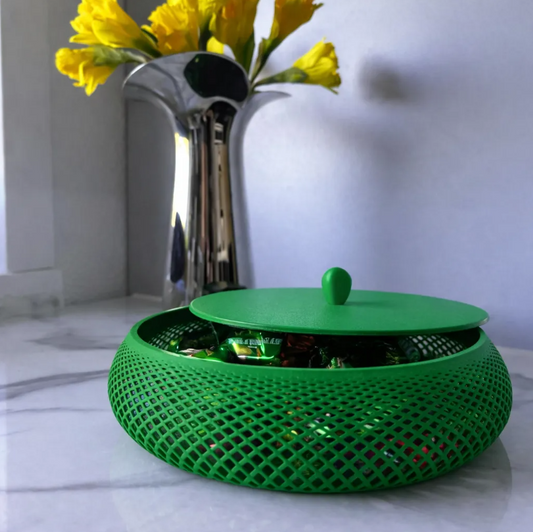 Tigela Decorativa com Tampa em PLA 3D - 25cm