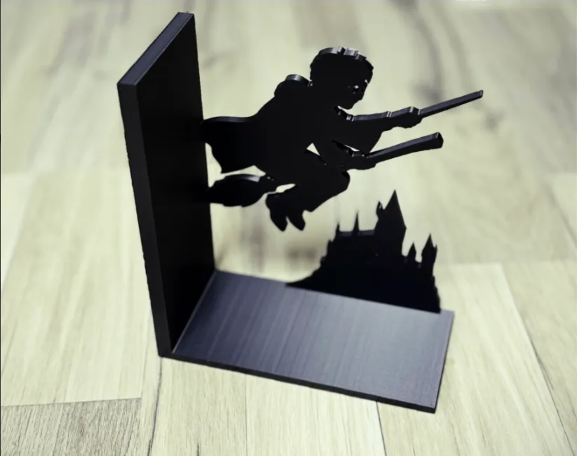 Suporte de Canto para Livros Harry Potter - Organizador Preto PLA 3D
