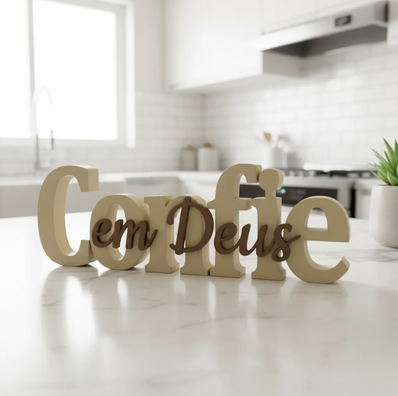Frase Motivacional Jesus - Palavra Decorativa de Mesa ou Parede PLA 3D