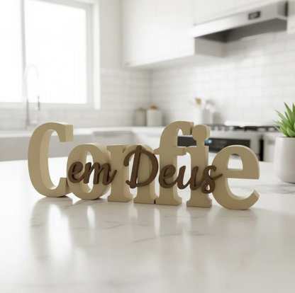 Frase Motivacional Jesus - Palavra Decorativa de Mesa ou Parede PLA 3D