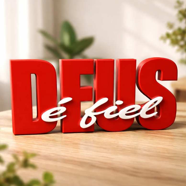 Frase Motivacional Jesus - Palavra Decorativa de Mesa ou Parede PLA 3D