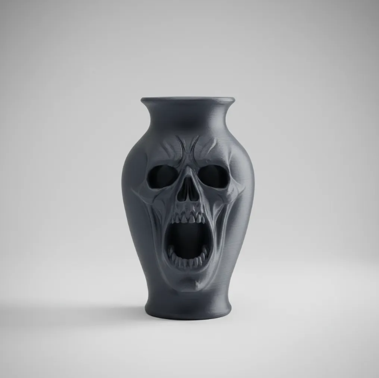Vaso Decorativo Caveira Gótico Terror PLA 3D - 13x9cm