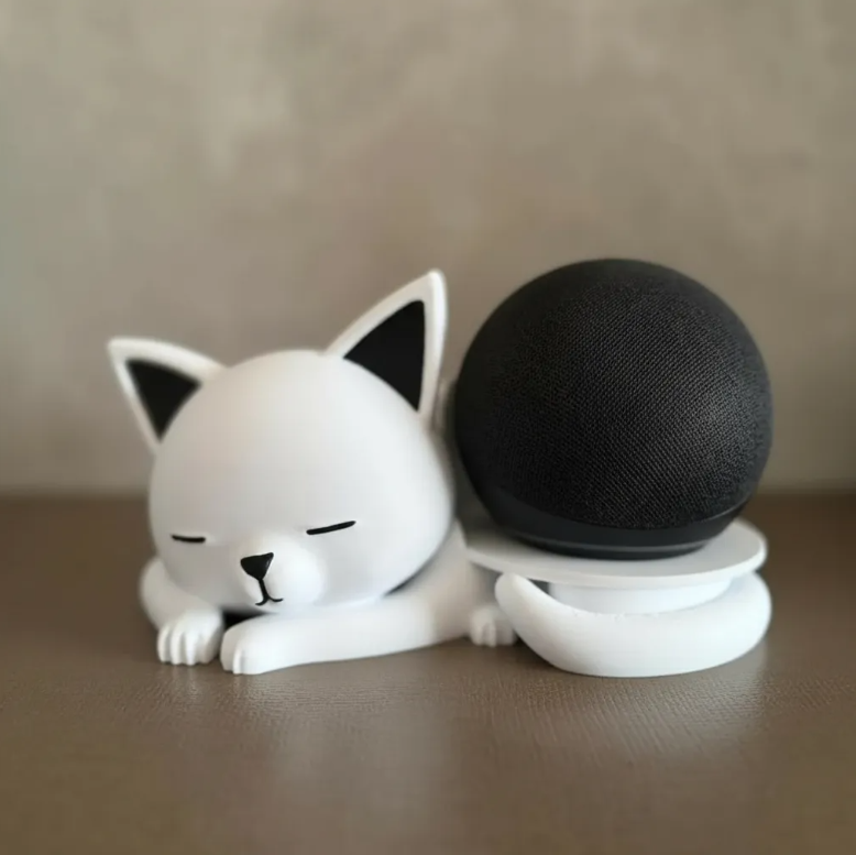 Suporte Alexa Echo Dot 5 Gato Decorativo Luxo - Impressão 3D