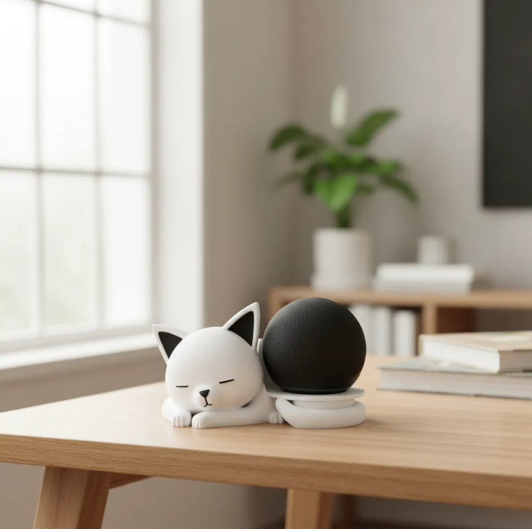 Suporte Alexa Echo Dot 5 Gato Decorativo Luxo - Impressão 3D
