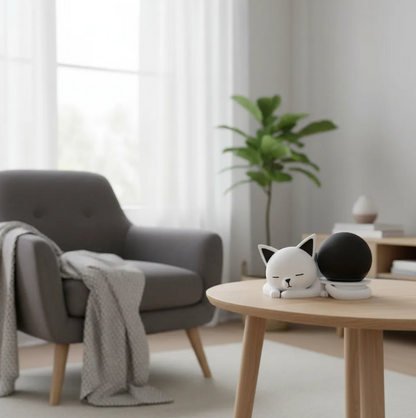 Suporte Alexa Echo Dot 5 Gato PLA Luxo - Impressão 3D Premium