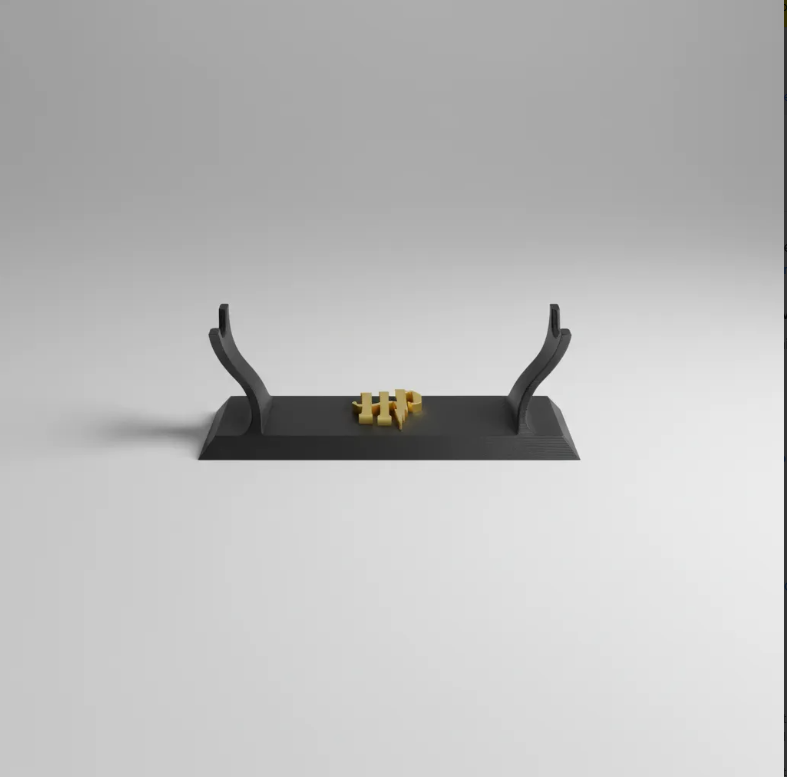 Suporte Expositor Varinha Harry Potter Logo HP - PLA Preto 3D