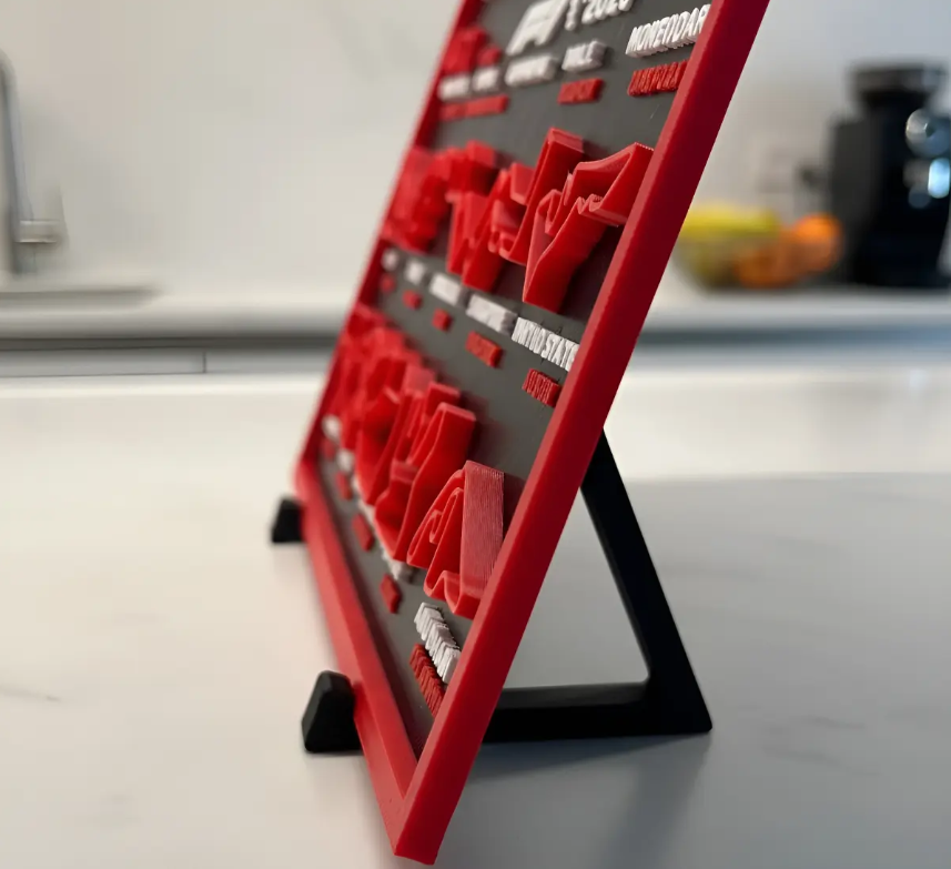 Calendário Fórmula 1 2026 com Suporte - Impressão 3D PLA