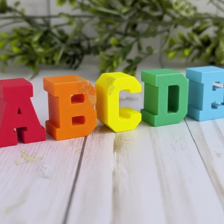 Alfabeto em Plástico 3D para Bebês e Crianças - Letras Abecedario Escola