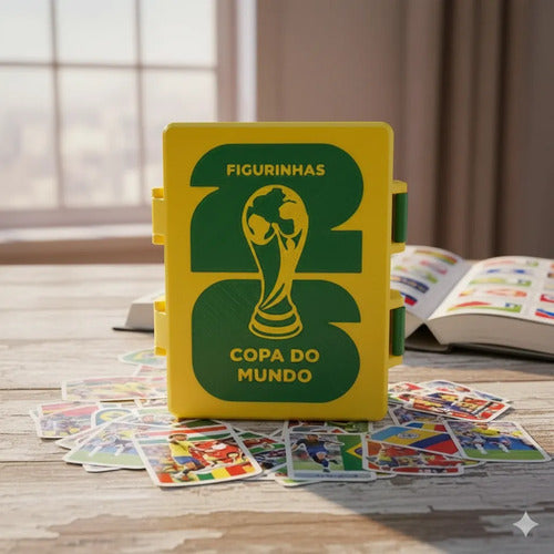 Porta Figurinhas Copa 2026 - Case Cards FIFA Box Caixa Amarelo Verde
