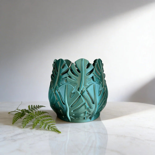 Kit de Vasos Decorativos para Plantas - Verdoso Escuro