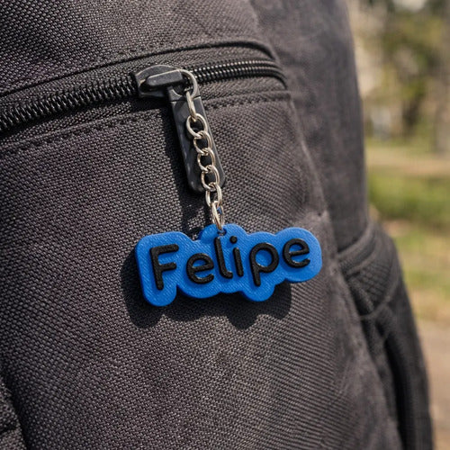 Kit de 5 Chaveiros com Nome e Cor Personalizados para Mochila Esc Escola