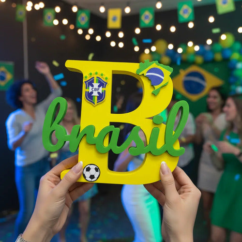 Placa Decorativa Copa 2026 - Enfeite Mesa Brasil Impressão 3D