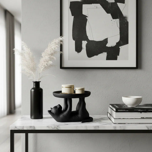 Bandeja Decorativa Gato Porta Joias Chaves Organizador Preto