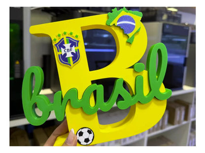 Placa Decorativa Copa 2026 - Enfeite Mesa Brasil Impressão 3D