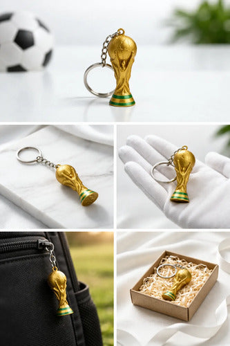 Kit 30 Chaveiros Taça Copa Do Mundo - Brinde Festa Futebol Dourad Dourado-escuro