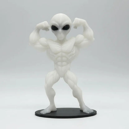Boneco Alien Musculoso Branco Brilha Na Luz Negra