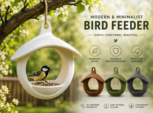 Alimentador Comedouro Passaro Passarinho Jardim Decoração Sem V M Marrom