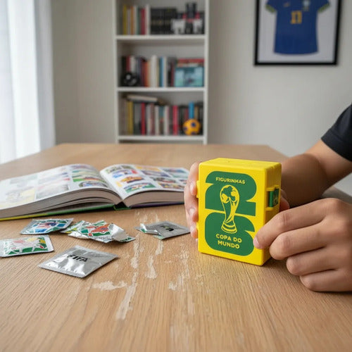 Porta Figurinhas Futebol Case Cards Personalizado Com Nome Amarel Amarelo Com Verde Brasil