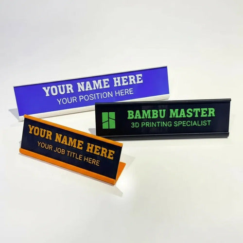 Placa de Mesa Personalizada — Nome e Profissão 3D