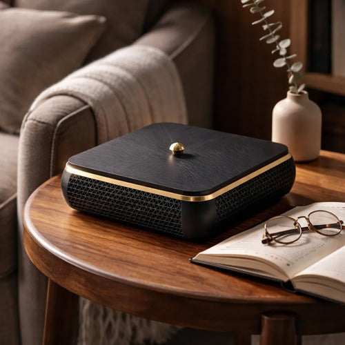 Caixa Decorativa Organizadora Luxo Com Detalhes Dourados Preto