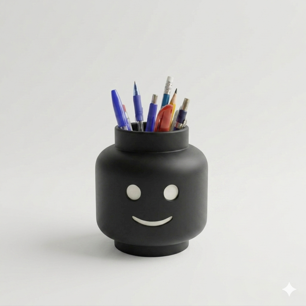 Porta Caneta Cabeça Lego - Organizador de Mesa Impressão 3D