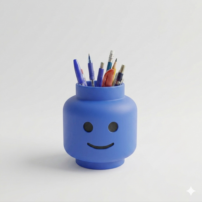 Porta Caneta Cabeça Lego - Organizador de Mesa Impressão 3D