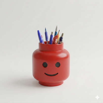 Porta Caneta Cabeça Lego - Organizador de Mesa Impressão 3D