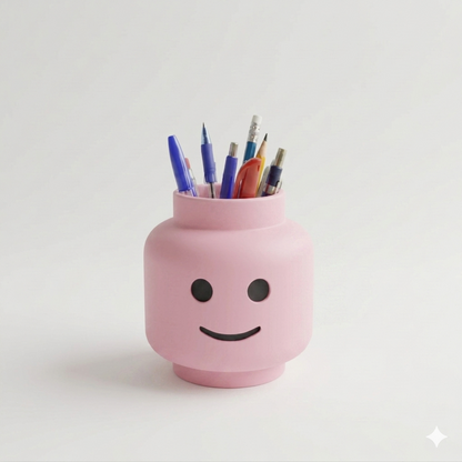 Porta Caneta Cabeça Lego - Organizador de Mesa Impressão 3D