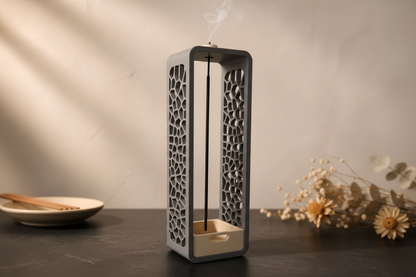Porta-Incenso Voronoi XL — Cinza Matte