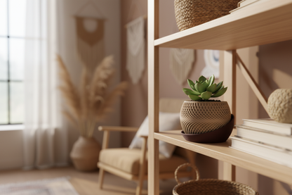 Drift Planter — Prateleira Boho com Suculenta