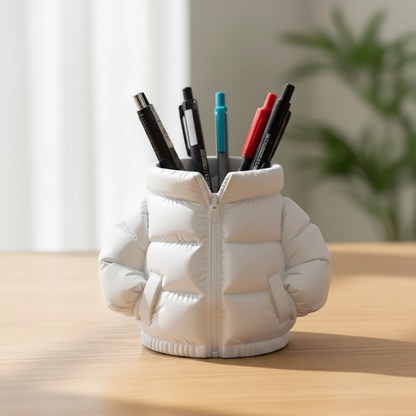 Porta Caneta Jaqueta Puffer - Branco