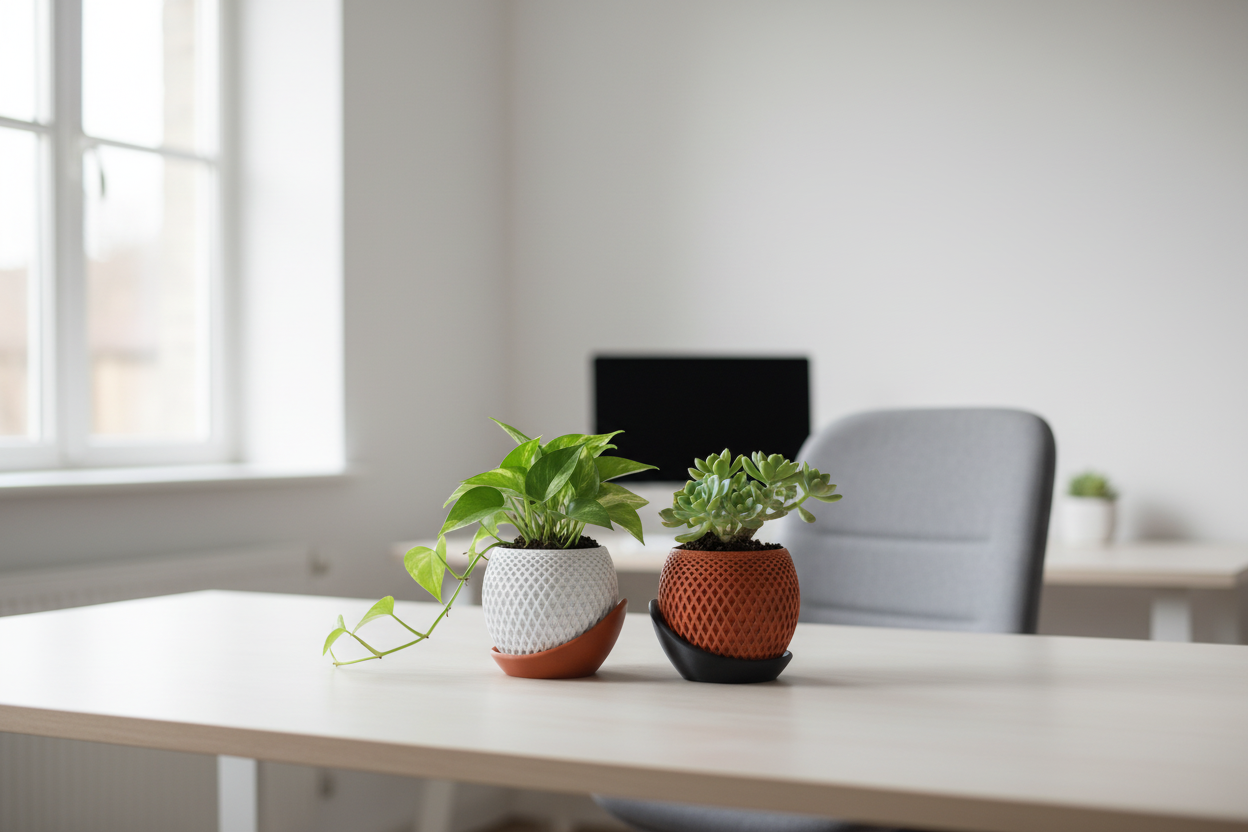 Polygon Planter Par — Mesa de Escritório