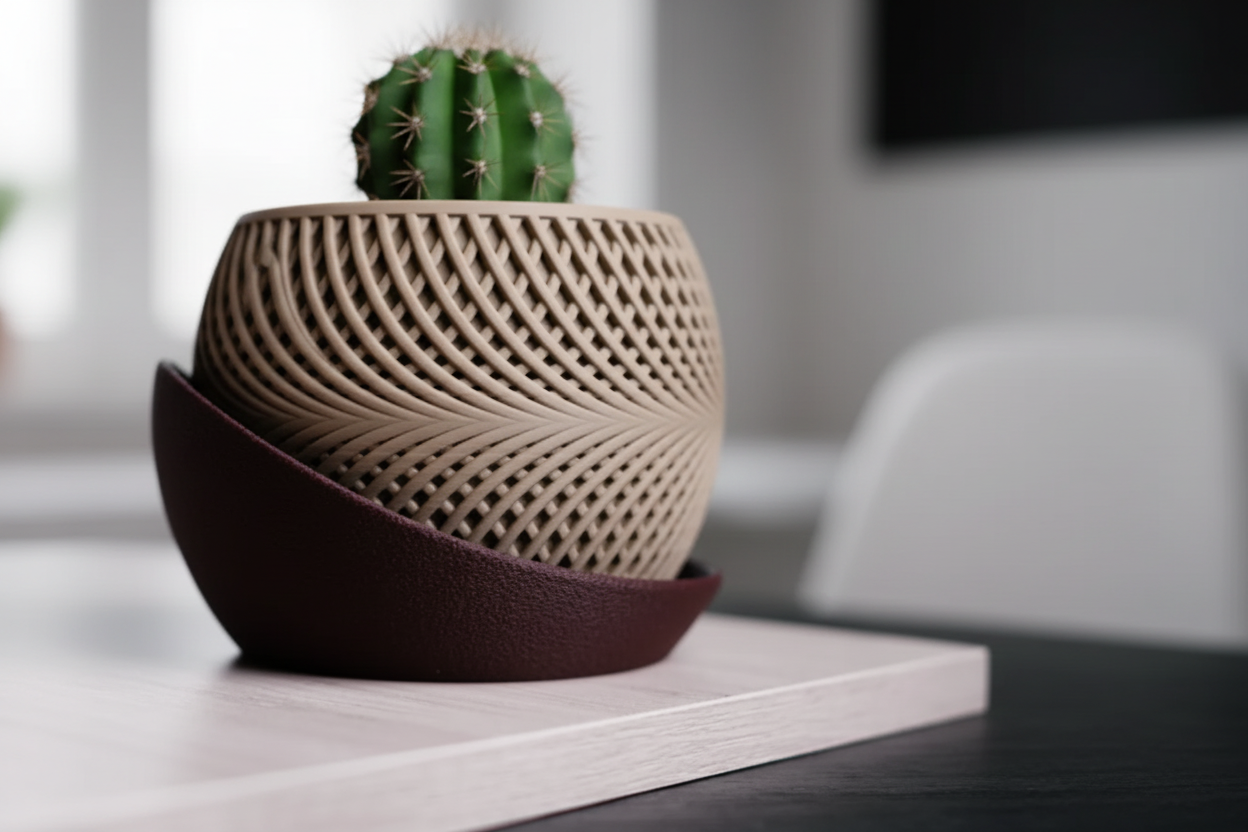Drift Planter — Mesa de Escritório com Cacto