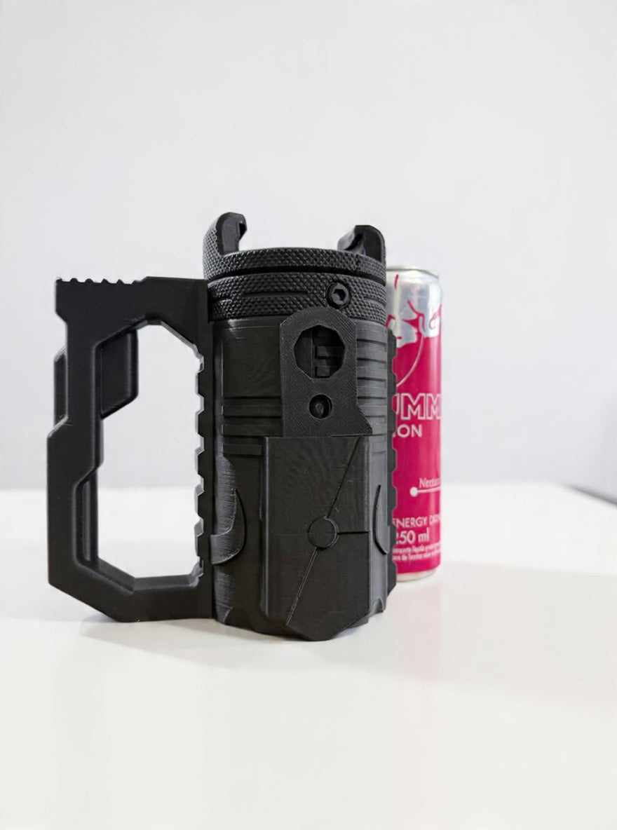 Caneca Tática Porta Lata 250ml – Trilhos Picatinny | Impressão 3D