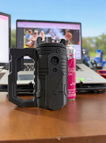 Caneca Tática Porta Lata 250ml – Trilhos Picatinny | Impressão 3D