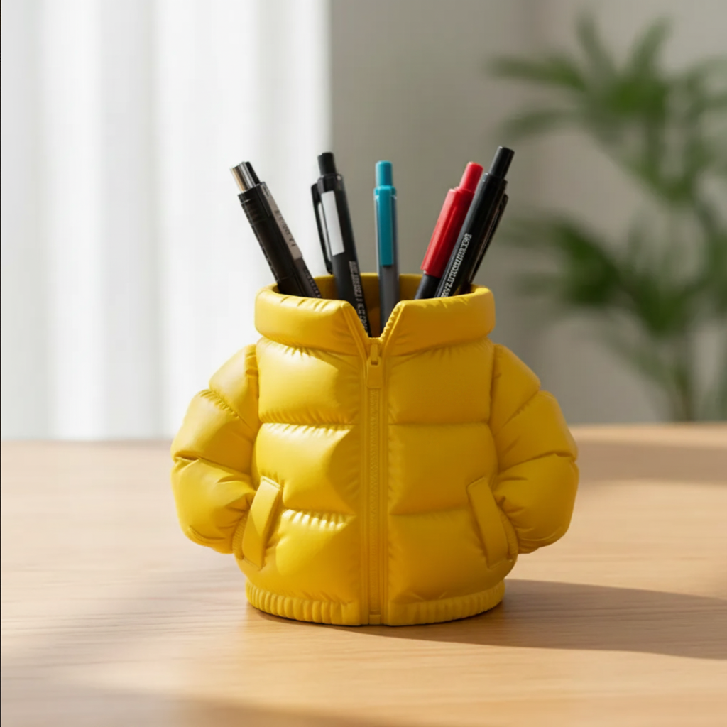 Porta Caneta Treco Lápis Divertido Organizador Casaco Puffer