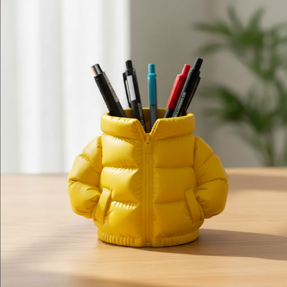 Porta Caneta Treco Lápis Divertido Organizador Casaco Puffer