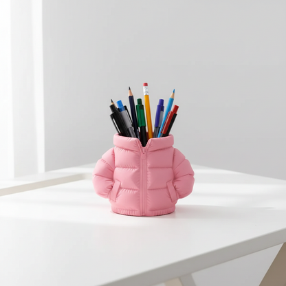 Porta Caneta Treco Lápis Divertido Organizador Casaco Puffer